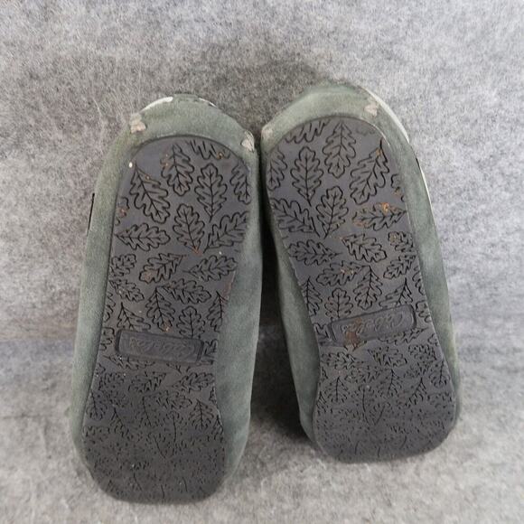 Cabelas Shoes Womens 9 Slippers Moccasin Slip On Comfort Loungewear Leather Grey - Picture 12 of 14